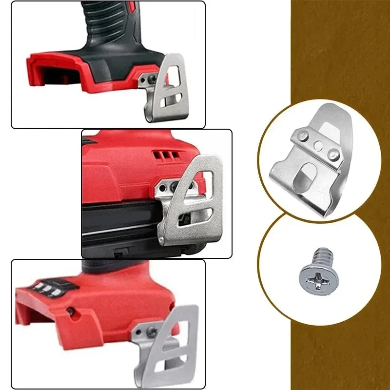 Belt Clip Hook with Screws Set for Milwaukee Power Tools Accessories Drills Belt Hooks Hammer Drill Replace Holder Clip Hooks