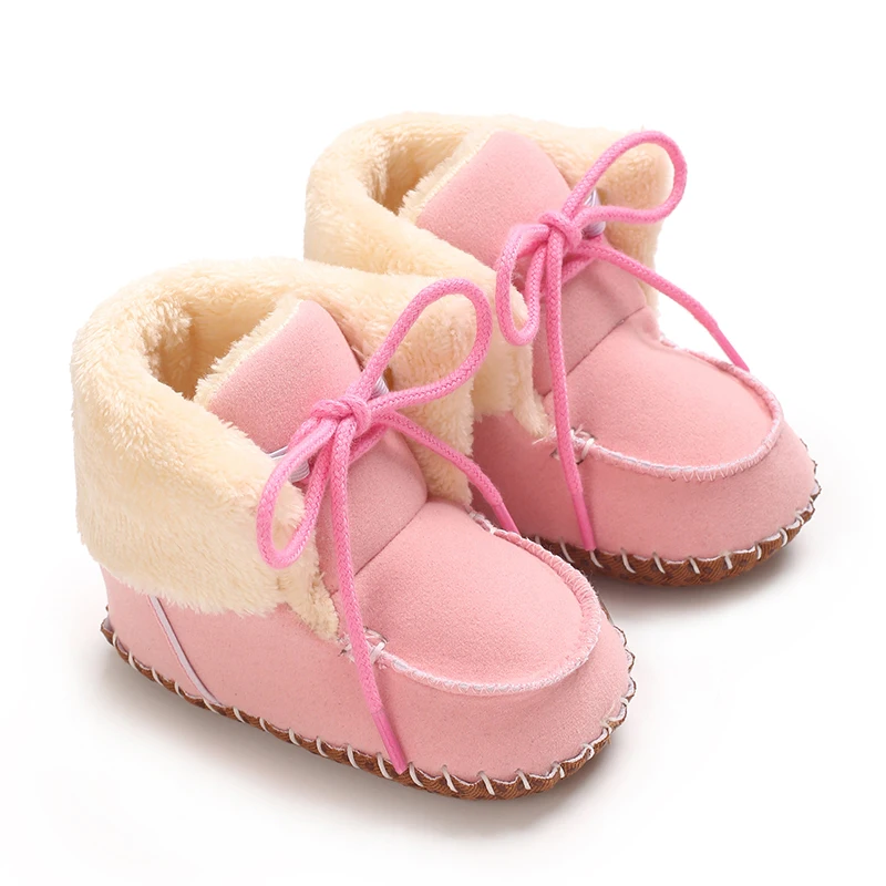 Autumn and Winter Baby Plush Thick Warm Cotton Shoes 0-18 Months Soft Soled Comfortable Non Slip Boots