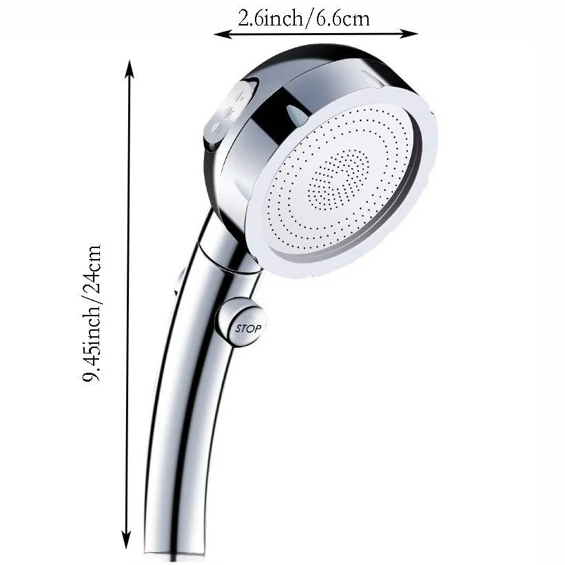 Three Models Shower Head Korea Type One-touch Water Stop Boosting and Saving Water Bathroom Accessories Silvery Common Interface