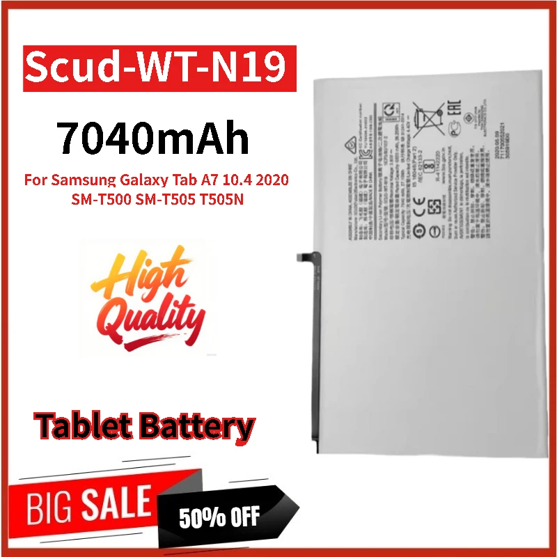 

High Quality Scud-WT-N19 Tablet Battery 3.85V 7040mAh For Samsung Galaxy Tab A7 10.4 2020 SM-T505 T505C SM-T50 Brand New0