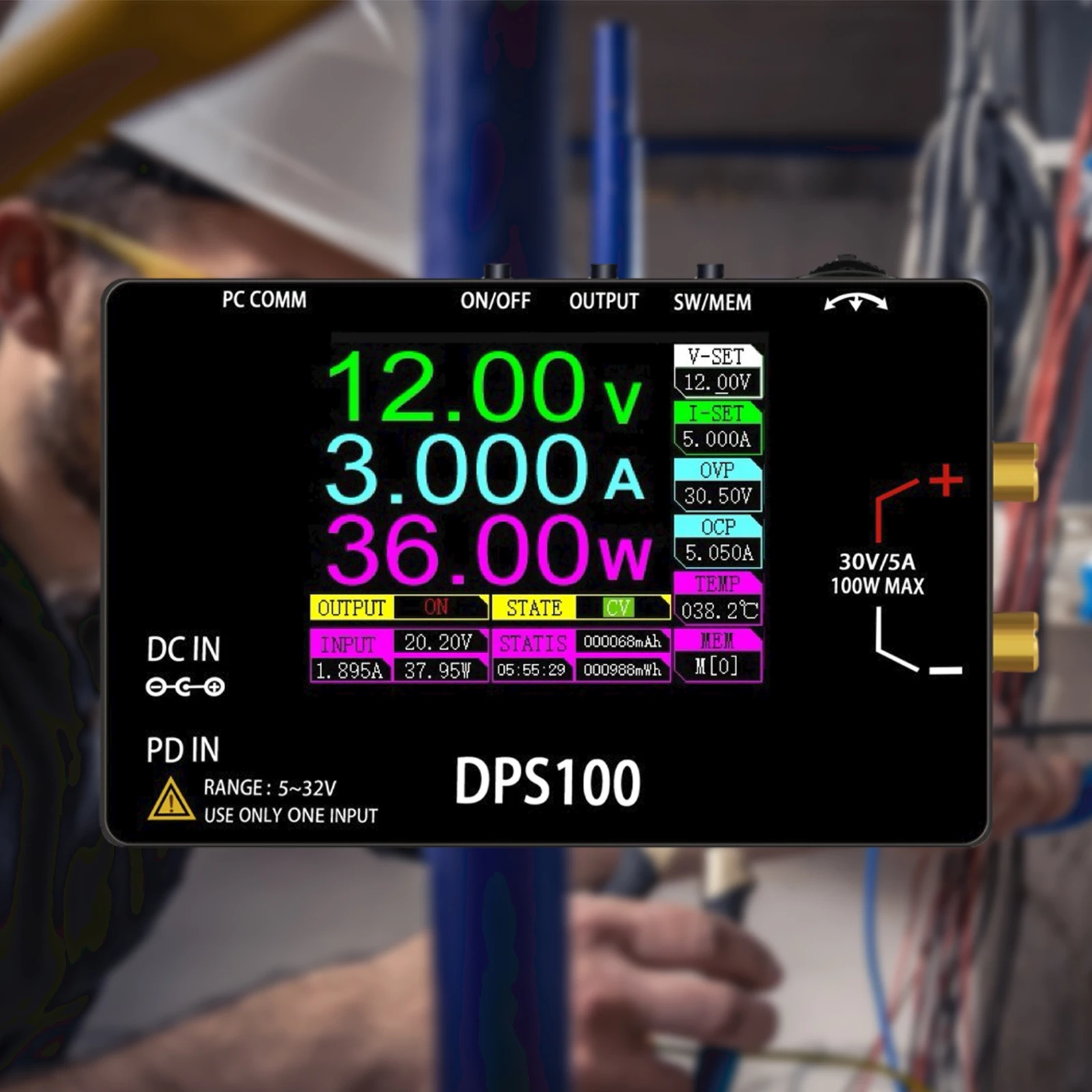 DPS100 جيب مختبر تيار مستمر امدادات الطاقة 30 فولت 5A 100 واط ماكس مقاعد البدلاء التبديل PD QC منظم الجهد القابل للبرمجة إمدادات الطاقة #3