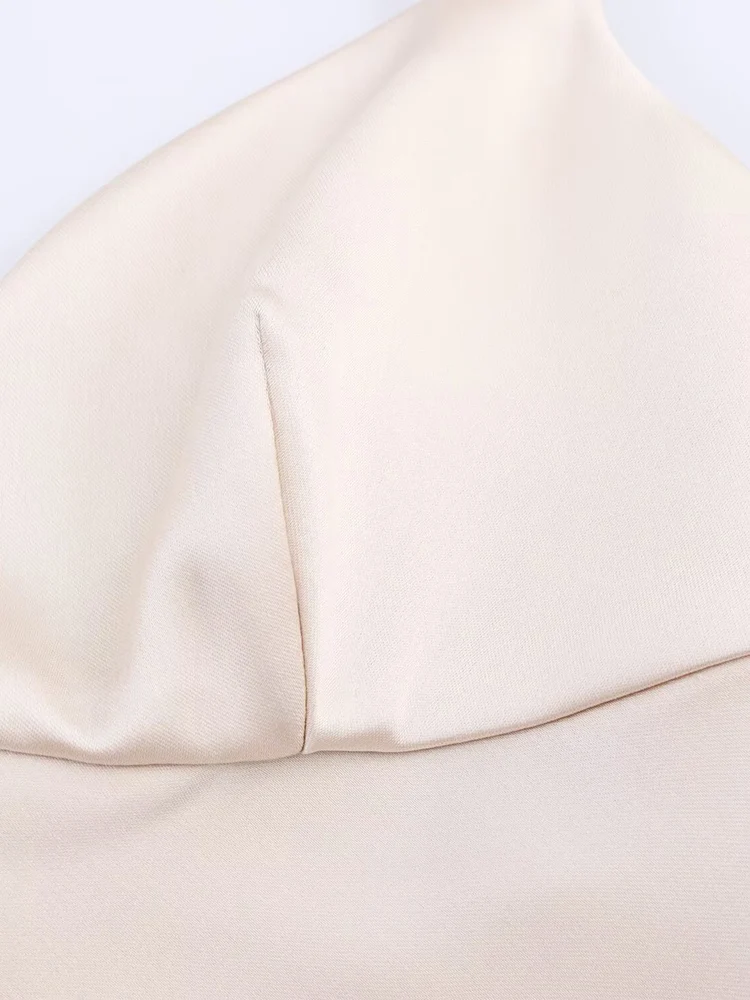 European and American style autumn new fashion trend women's clothing temperament suspenders lace satin texture dress