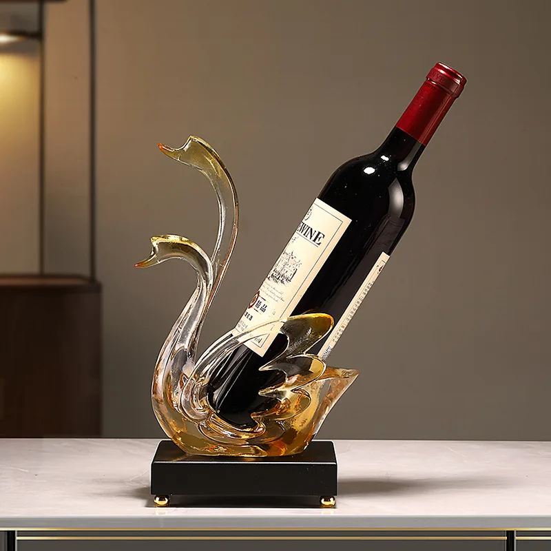 Red wine rack ornament swan living room dining table wine tray high-end light luxury wine cabinet decoration housewarming gift