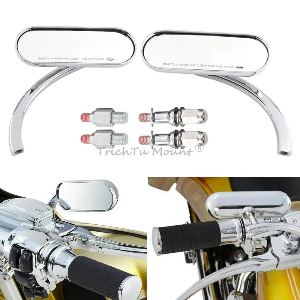 For Harley Honda Shadow VT750 Suzuki Kawasaki Indian Victory 1 Pair M8/M10 Motorcycle Rearview Rear View Side Mirrors Aluminum