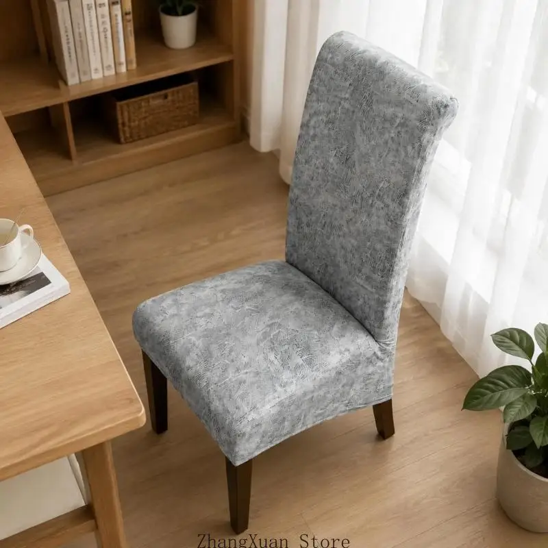 Matte PU-Schonbezüge für Esszimmerstühle mit werkzeugloser Stretchkonstruktion, 4 Stück, 3 x – Detail 3