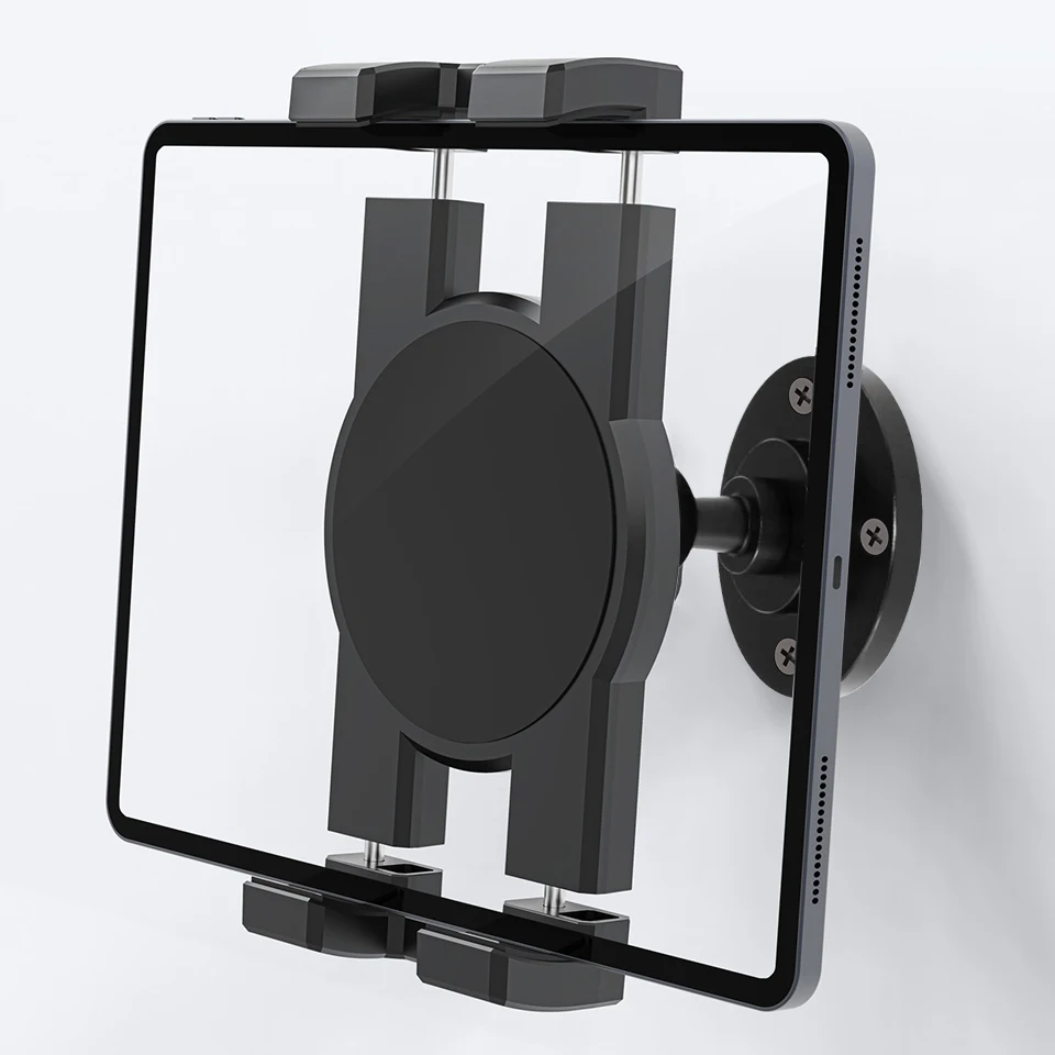 HKYC Universal Aluminum Tablet Stand Holder for iPad 4.7 to 16 Inch Wall Mounted 360 Degree Rotation Bracket for Home Office