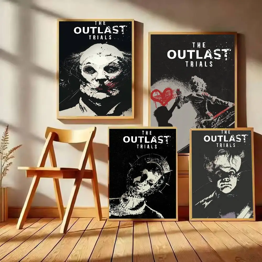 Horror Game The O-OutlastS Trials Cool Poster HD Self-Adhesive Waterproof Posters Versatile Decor for Homes Bars Hotels More