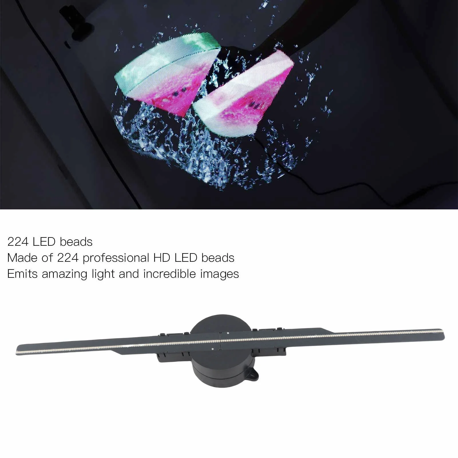 ثلاثية الأبعاد الهولوغرام مروحة 2000x224 224 LED الخرز دعم واي فاي APP جهاز عرض هولوجرام مروحة آلة عرض الإعلانات 16.1in الاتحاد الأوروبي/الولايات المتحدة/المملكة المتحدة/الاتحاد الأفريقي