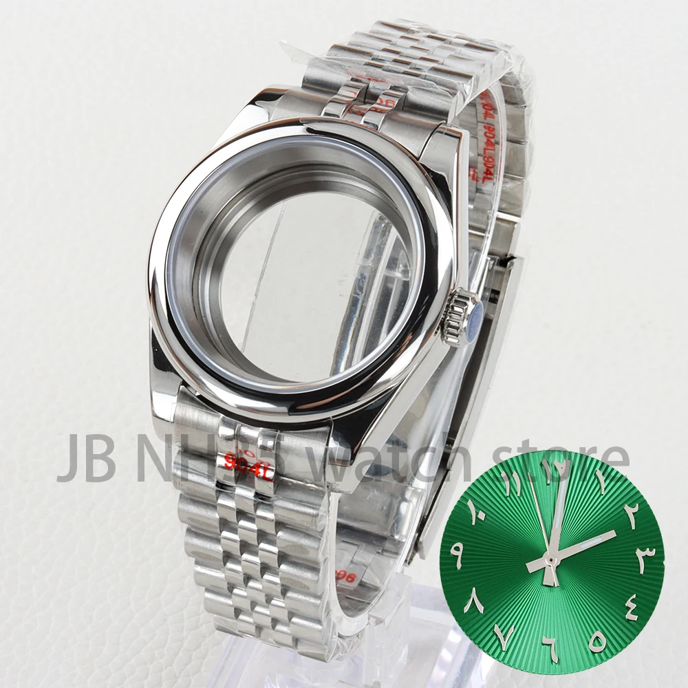 

36/39mm NH35 Watch Case Sapphire Glass Stainless Steel Jubilee Strap 28.5mm Dial for NH35 NH36 Movement Datejust Watch Parts
