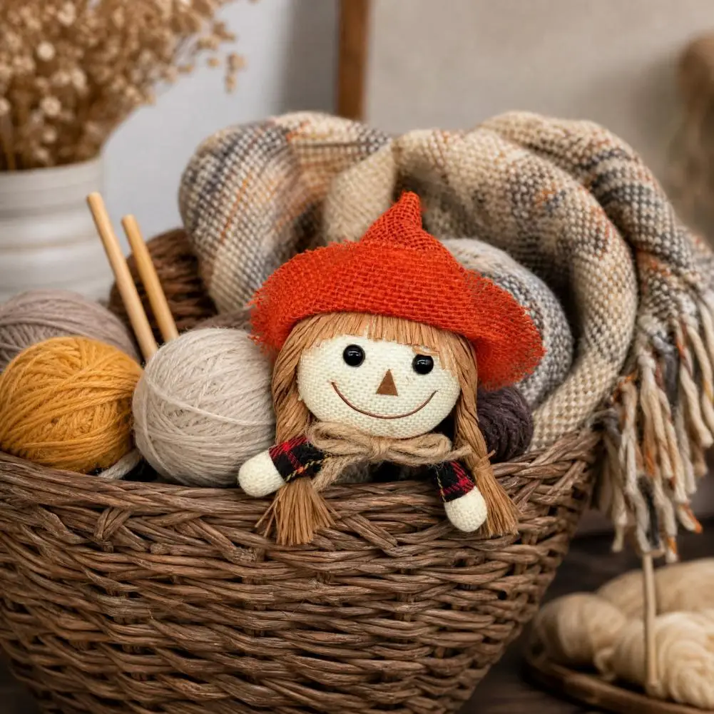 Autumn Harvest Decor Thanksgiving Scarecrow Hanging Ornament Fall Harvest Doll Charm Cute Small Scarecrow Decoration for Tree