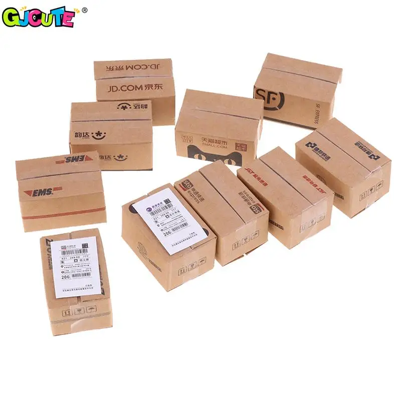 1/5Pcs Mini Carton Express Box 1:12 Dollhouse Miniature Simulation Express Box Decor Toy Doll House Decor Furniture Accessories