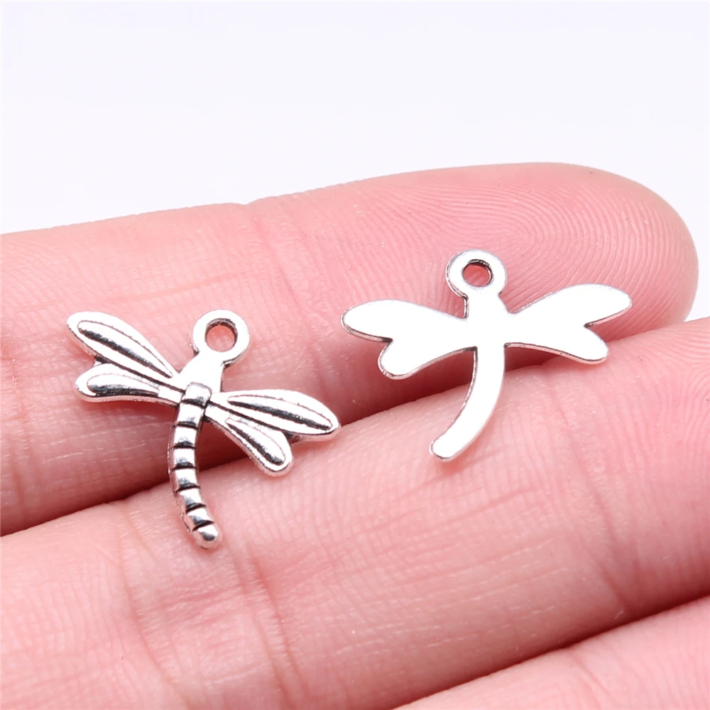 

Wholesale 300pcs/bag 15x18mm Small Dragonfly Pendant Charms Wholesale Antique Silver Color Dragonfly Pendants Charm