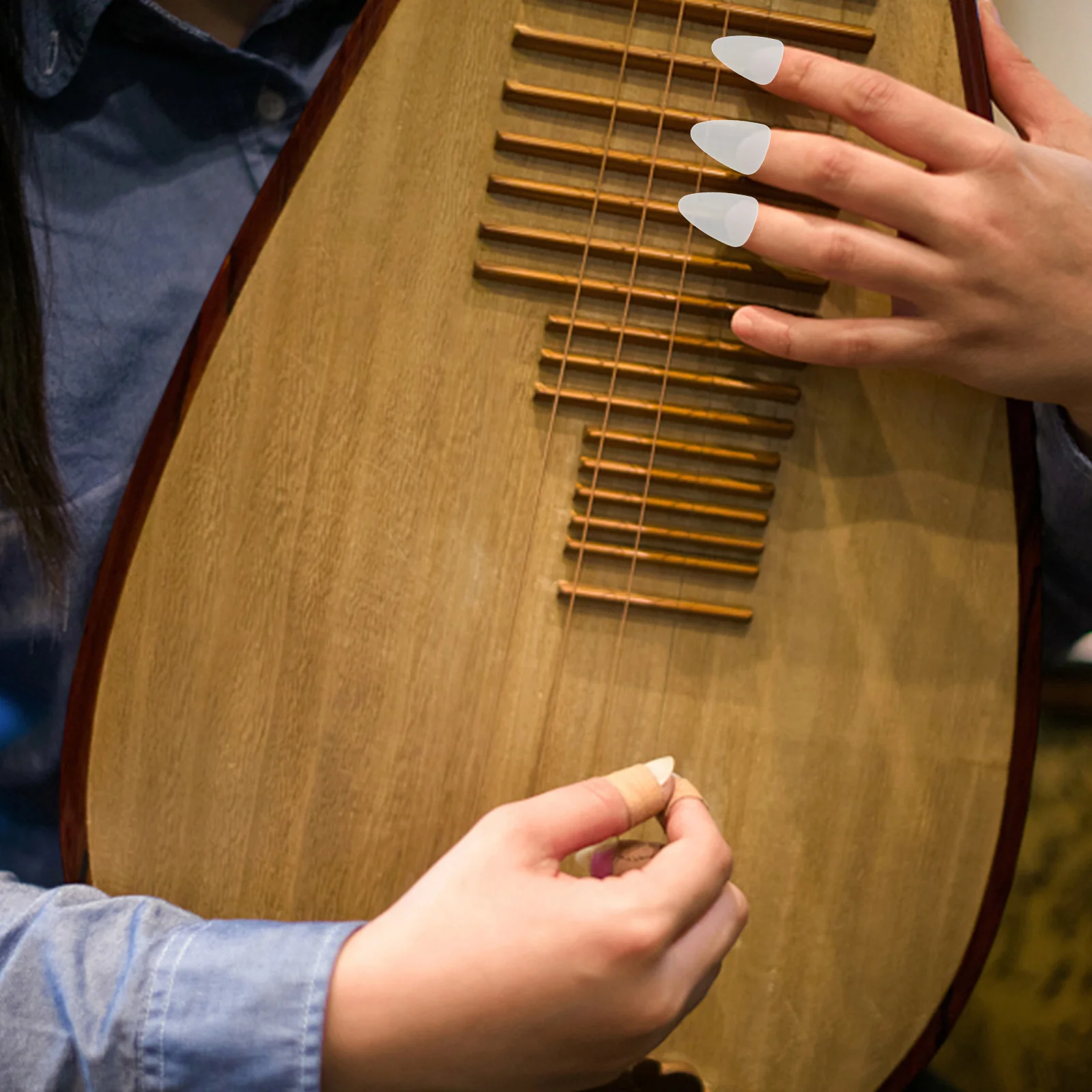 

5pcs Lute Nails Premium String Instrument Finger Nail Covers Smooth Edges For Lute Guzheng Playing Accessory Fingertip