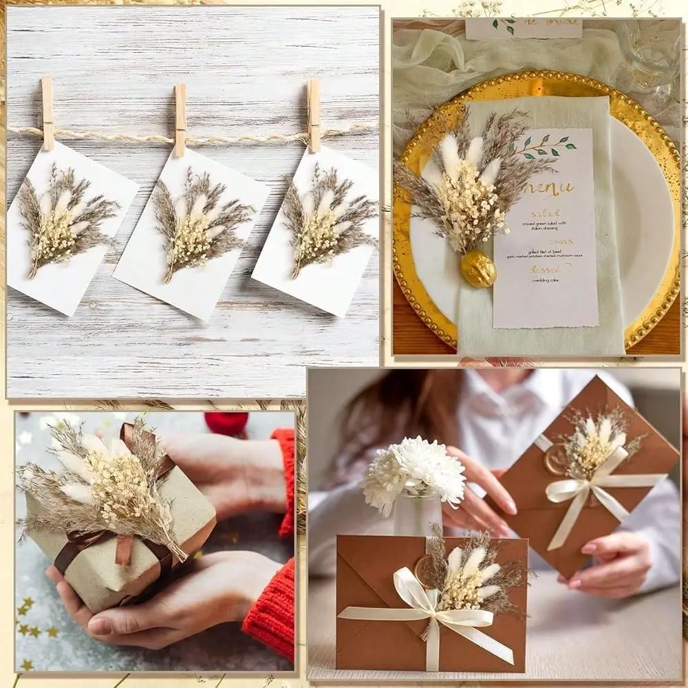 Pcs Boho Dried Flower Boutonniere For Men Wedding Mini Dried Flower Bouquet Pocket Boutonniere For Groomsmen Groom Wedding Cere