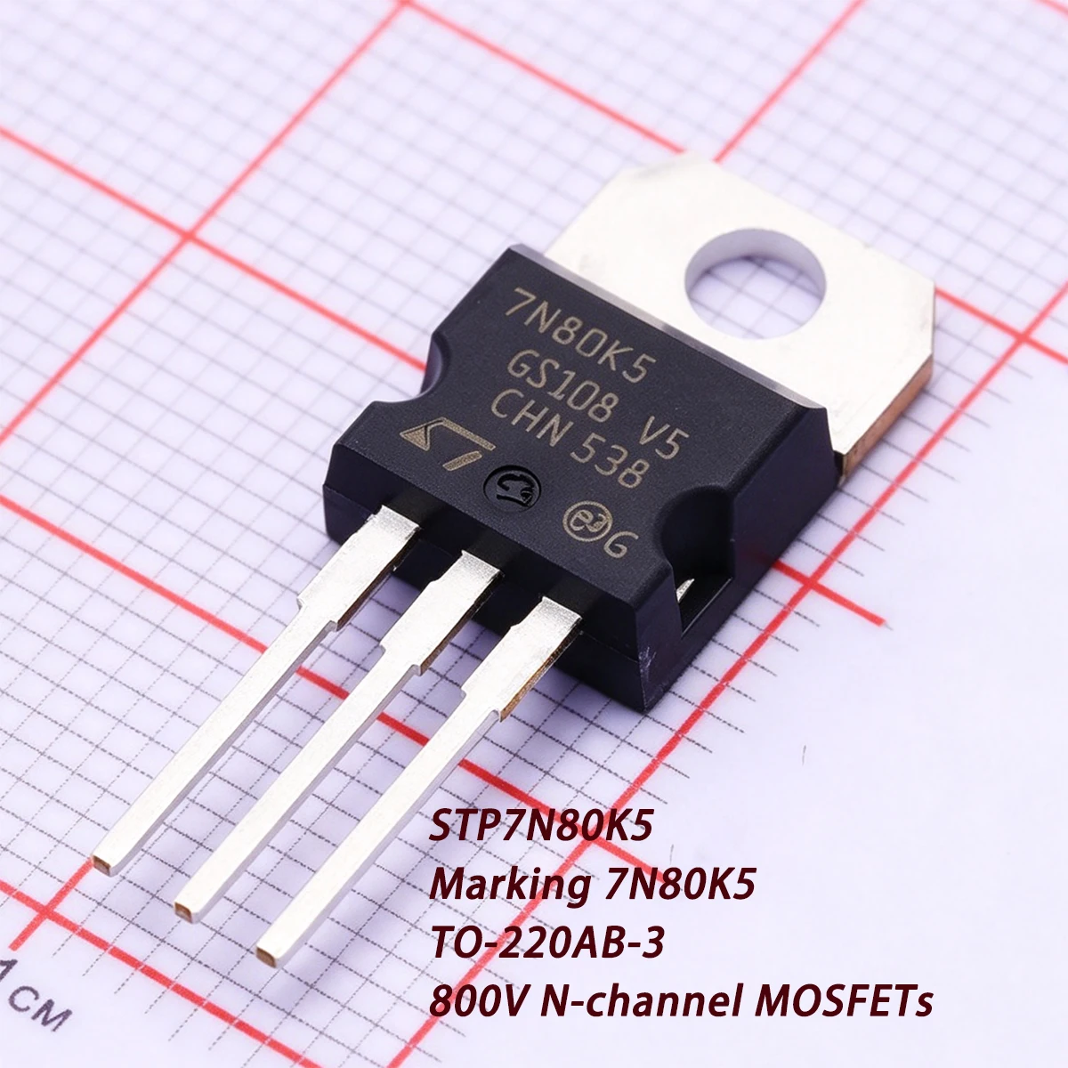 2PCS STP7N80K5 Marking 7N80K5 TO-220AB-3 800V 6A 110W 1.2Ω 1.2 ohm N-channel NEW Original Field-Effect Transistor MOSFETs 7N80K5
