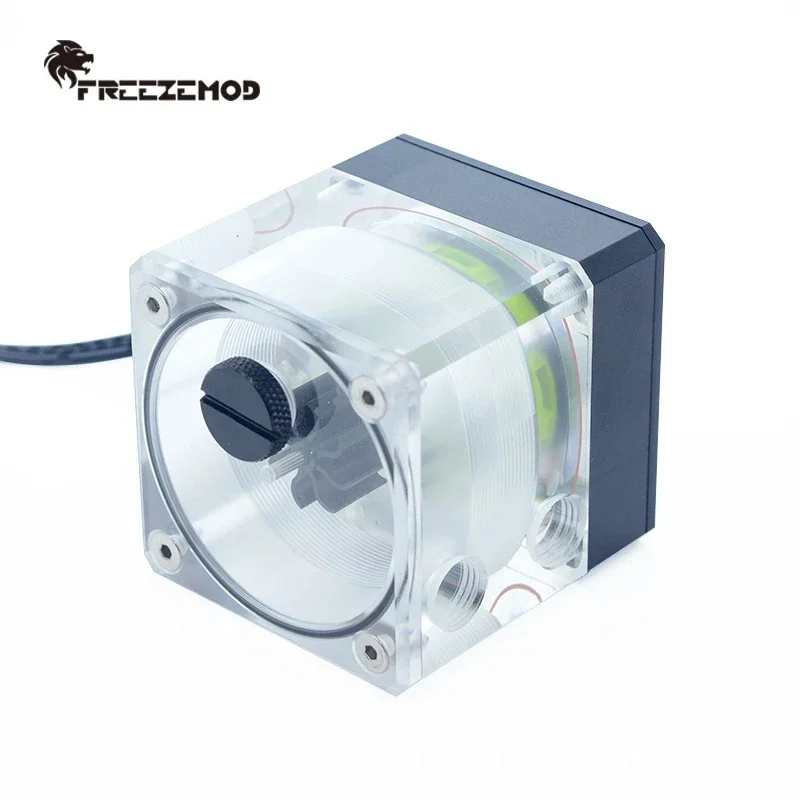 FREEZEMOD Integrated water pump water tank total height 7CM with flow indicator, For Water cooling system PUB-M4YT