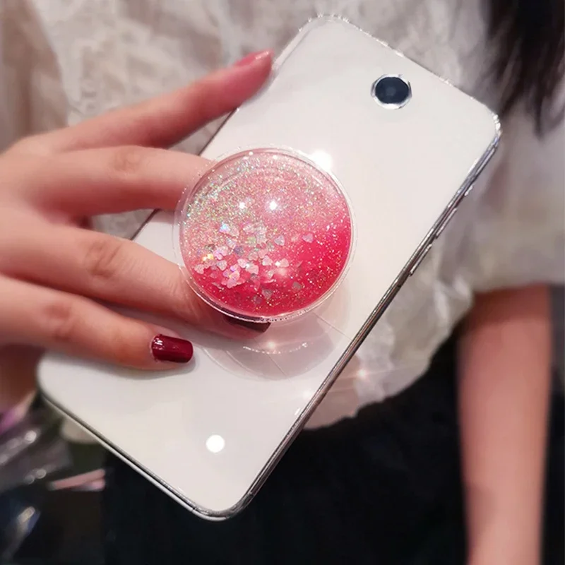 【Fast Delivery】Colorful 3D Quicksand Phone Ring Holder Liquid Glitter Phone Grip Griptok Holder Ring Phone Stand