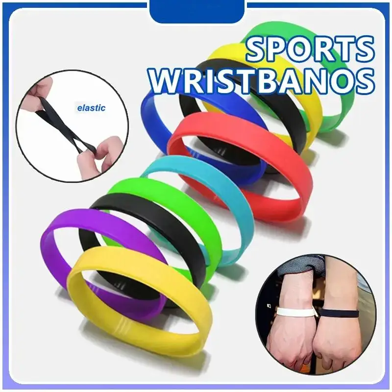 New 1Pcs Silicone Sports Wristbands Elastic Soft Texture And Assorted Vibrant Colors Perfect For Gym Workouts Outdoor Sports