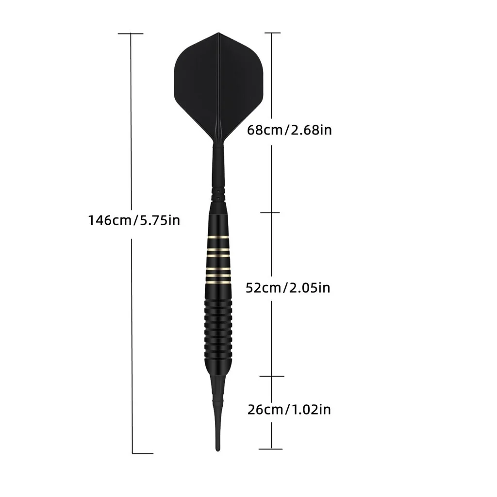 FOX SMILING 22g Soft Darts Pin with Plastic Tip and 2 in 1 Dart Shaft Flights for Electronic Dartboard with 20 Soft Dart Tips