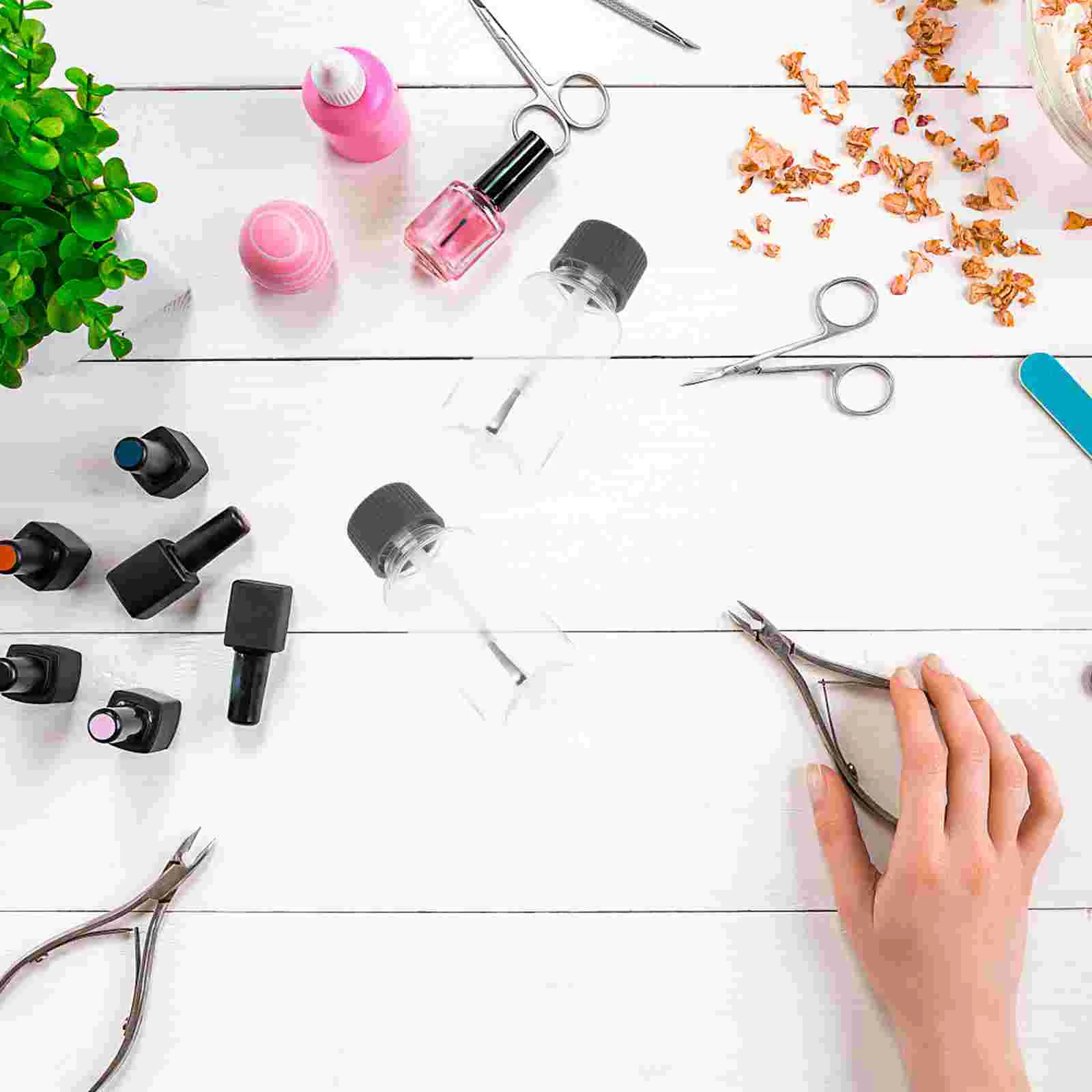 20 Stück leere Nagellackflasche DIY Gelbehälter Organizer Schwarz Die Haustierflaschen