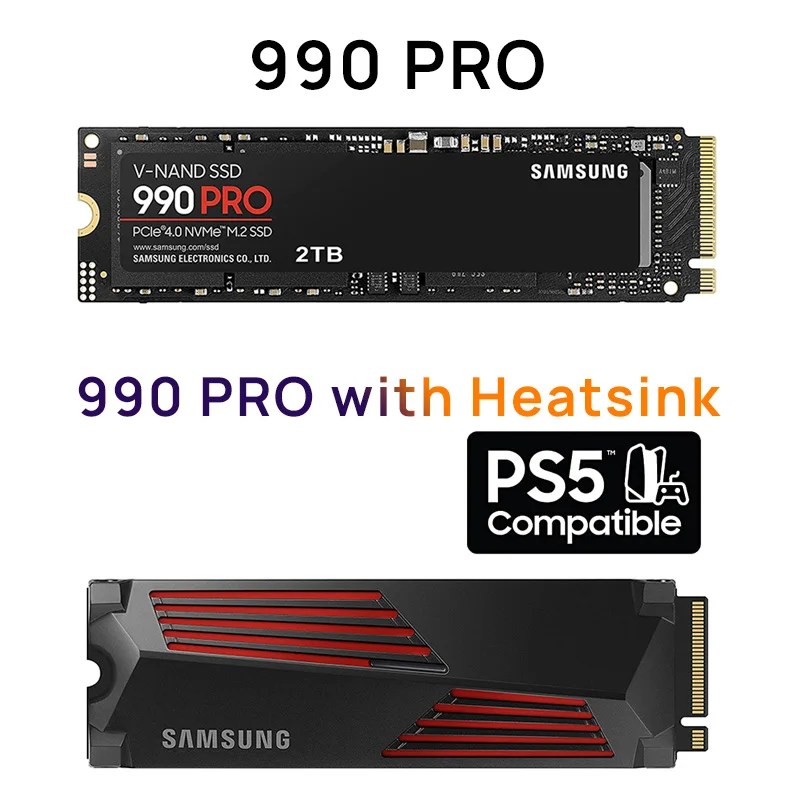 SAMSUNG 990Pro SSD 1TB 2TB NVMe PCIe 4.0 M.2 2280 Solid State Drive for PlayStation5 Lenovo Asus HP Dell Laptop Desktop