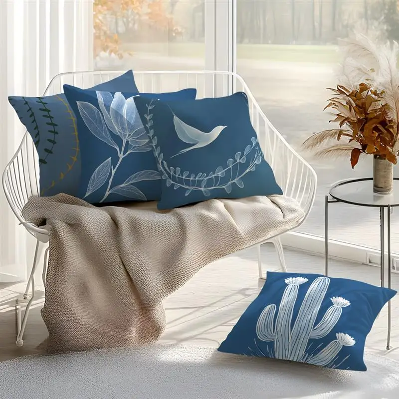 Minimalist Line Drawing Cushion Pillowcase Printed Polyester 45x45cm Throw Pillowcover Decorative Sofa Cushion Pillowslip Decor