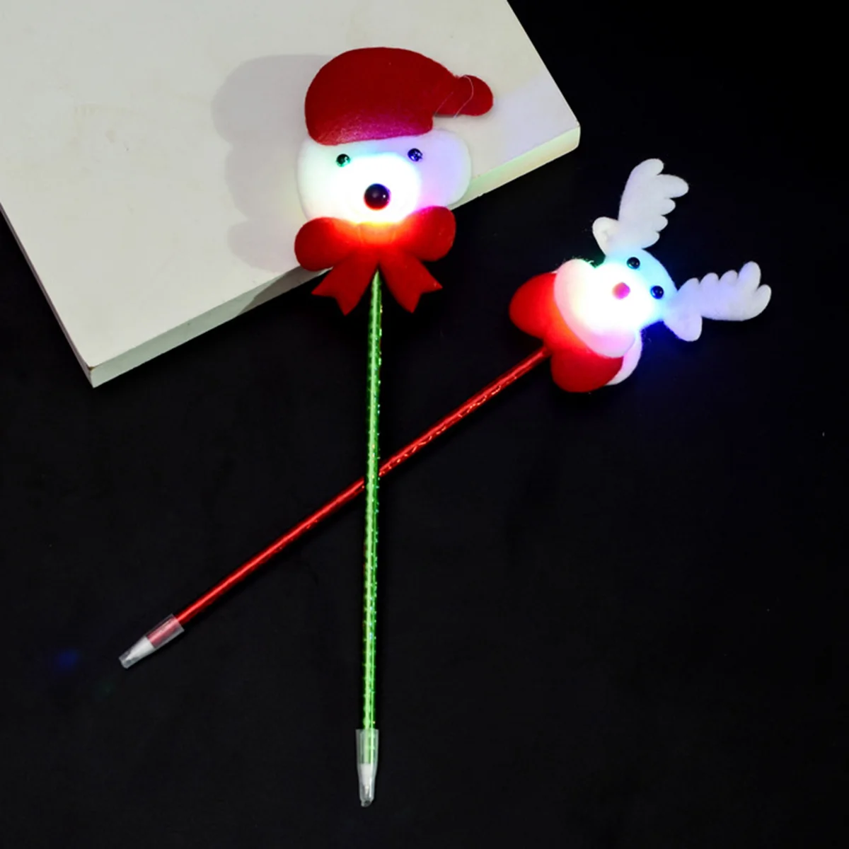 5PCS Funny Pens LED Christmas Style Luminous Pens Party Prop for Christmas Festival (Random Color and Style)