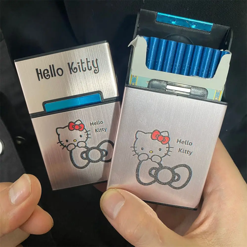 

Сигаретная коробка Hello Kitty, 20 упаковок для мужчин и женщин, персонализированный креативный портативный флип-чехол, держатель, подарки