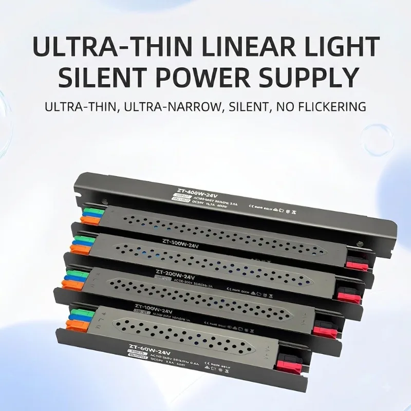 Dimmable Ultra-thin LED Driver Lighting Transformers 60W 100W 200W 300W 400W Switch Power Supply For Led Strip Lights DC12V/24V