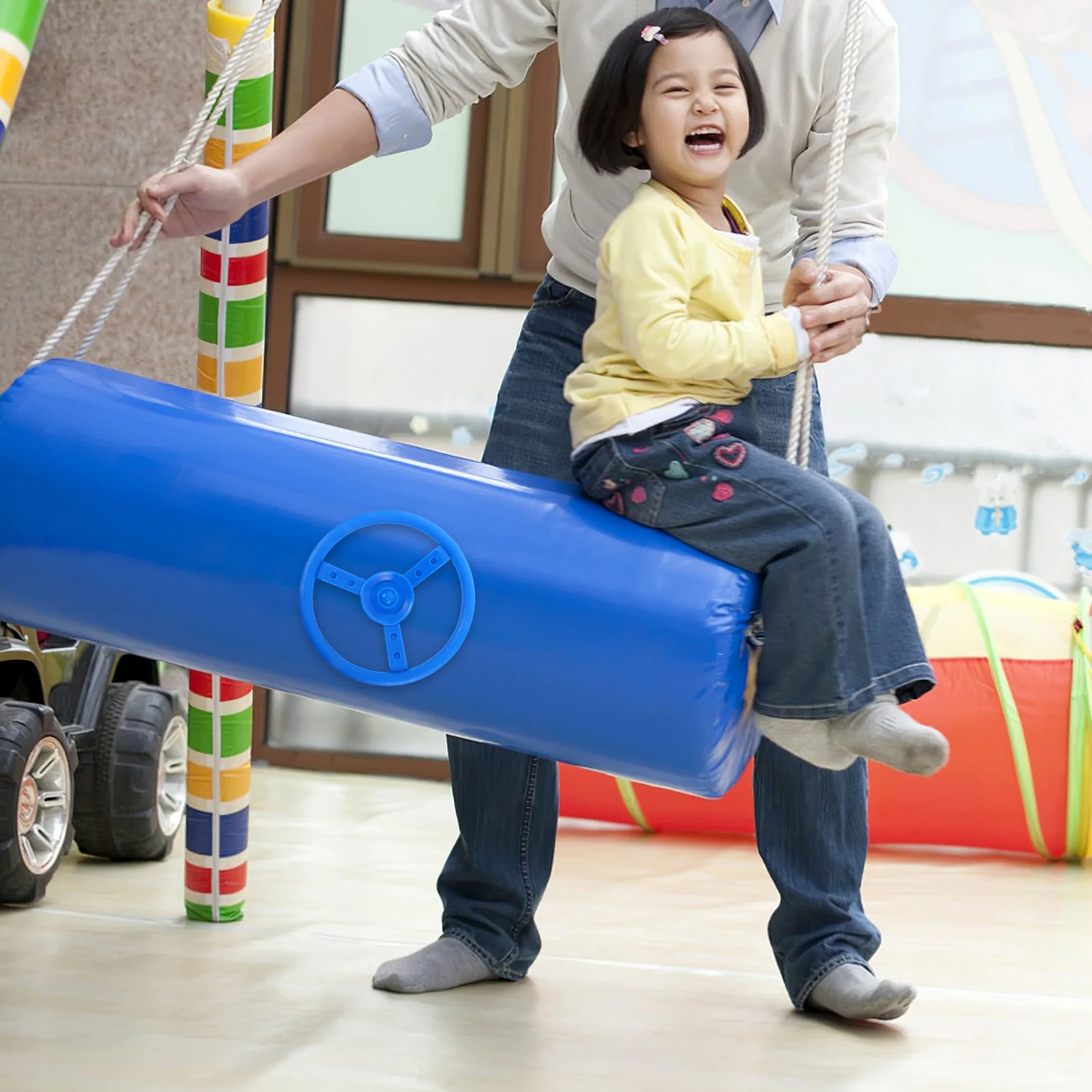 Volant de terrain de jeu, ensemble de balançoire en plastique robuste, accessoire, équipement de jeu en plein air pour enfants, volant d'escalade dans le jardin