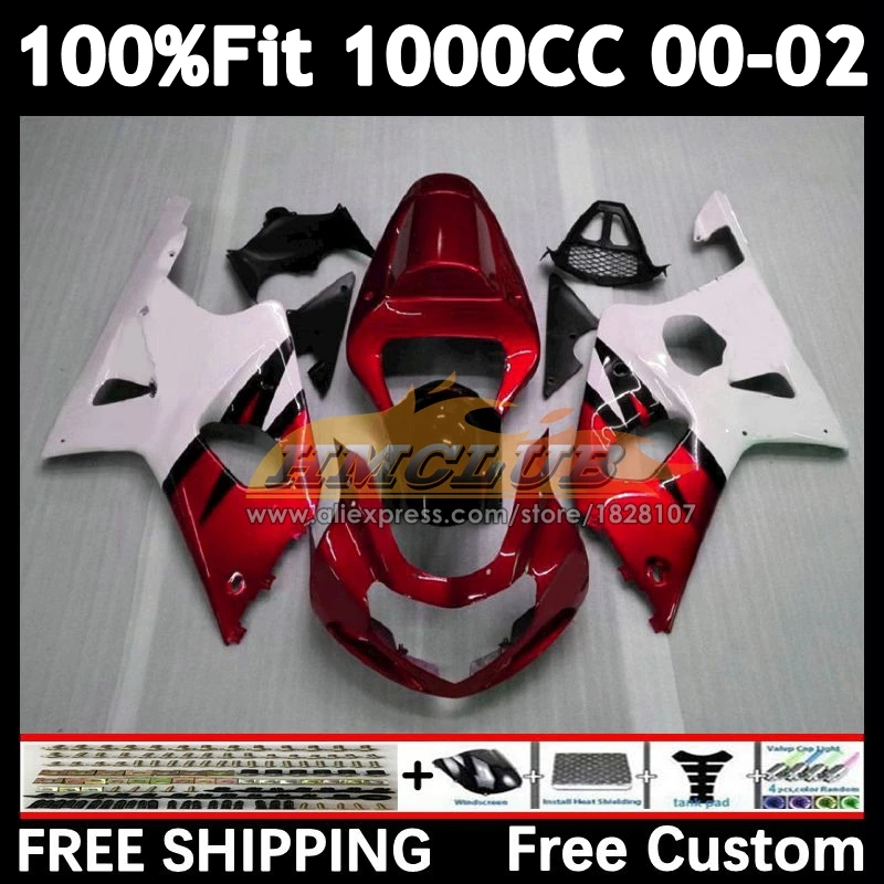 Injection Body For SUZUKI GSXR 1000 GSXR1000 2000 2001 2002 26No.111 red metal GSX-R1000 1000CC GSXR-1000 K2 00 01 02 Fairing