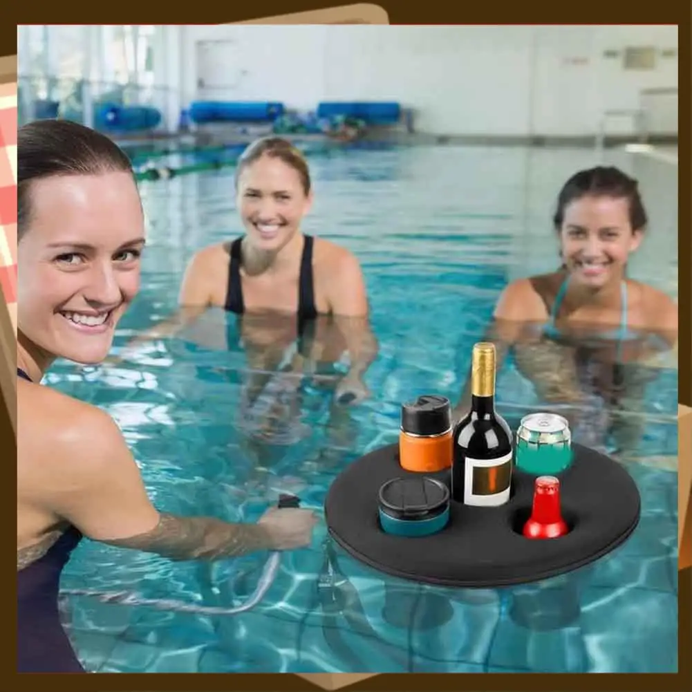 

Floating Pool Cup Holder Pool Drink Float With 5 Holes Floating Tray For Pool Parties Beach Spa Hot Tub Floating Tool-AA85