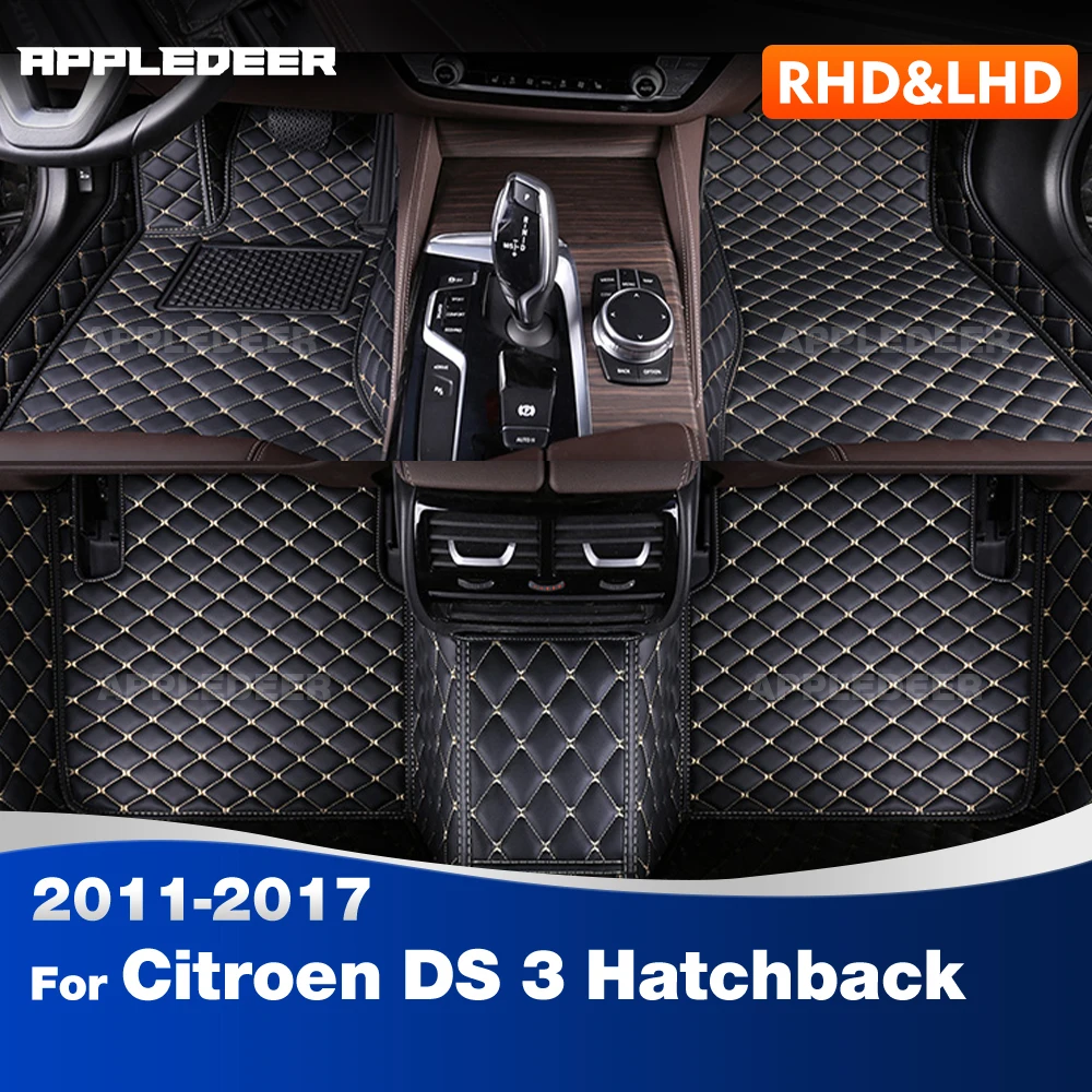 

Car Floor Mats For Citroen DS 3 Hatchback 2011-2013 2014 2015 2016 2017 Custom Auto Foot Pads Carpet Cover Interior Accessories