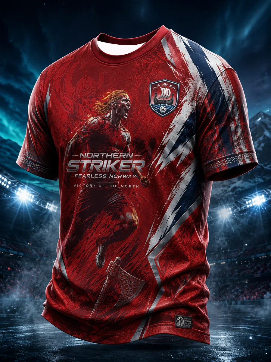 2026 Edition Norwegian Fans Football Training T-Shirt - 3D Print - Fashionable, Comfortable and Breathable - Family Clothing