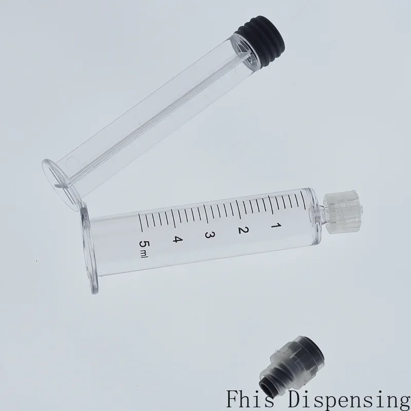 Syringe with 25G Needle Reusable Measurement Mark Tip for CBD Oils EJuices Liquids Chemical (Gray Piston) 5ml Luer Lock