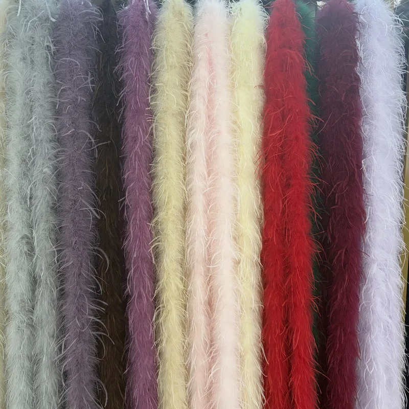 Winter Colorful Ostrich Feather Boa Soft Fluffy Turkey ostrich feathers for Latin Dance Dress DIY Handmade Clothing Accessories