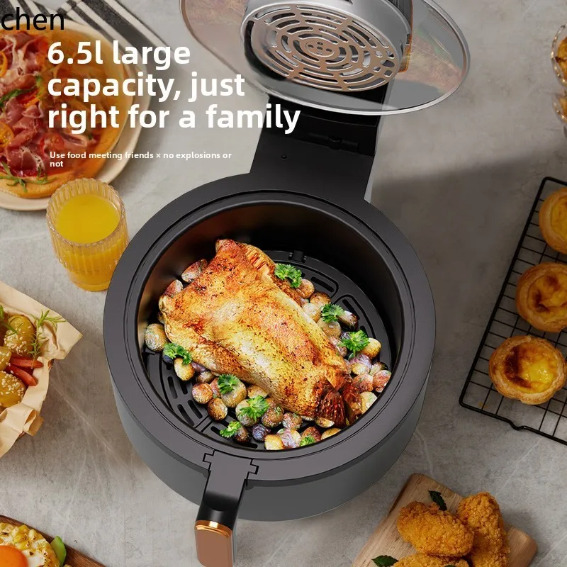 Fritadeira elétrica de ar HTT forno integrado visual multifuncional automático inteligente sem óleo novo modelo