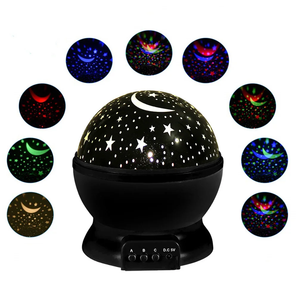 Night Lamp Projector Starry Sky Night Light Projector Kids Decor Lamp Rotating Starry Moon Star Galaxy Projector Table Light