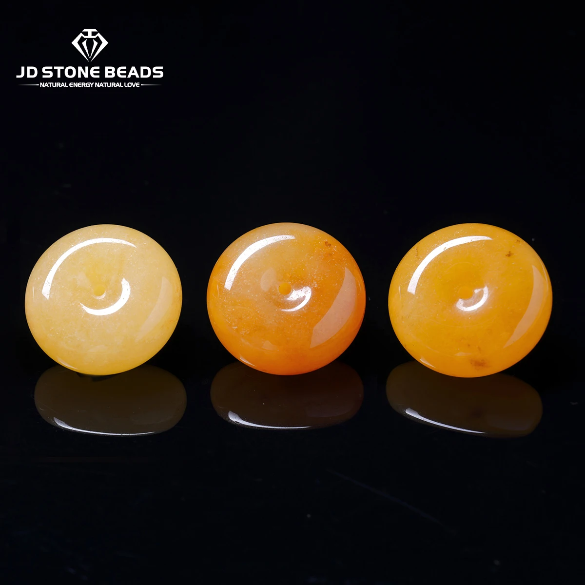 Natural Stone Yellow Dragon Jade Beads Icy Translucent Donut-Shaped Lucky Amulet Spacer for DIY Jewelry Making - Necklace Bracel