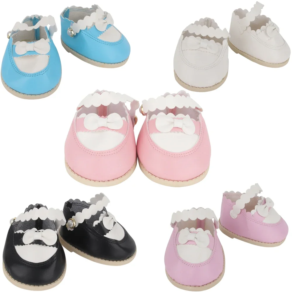 Handmade 8.5cm Cute PU Leather Doll Shoes Bow High-quality Mini Shoes For Stuffed Plush Toy,BJD Doll Accessories Girl's Gift