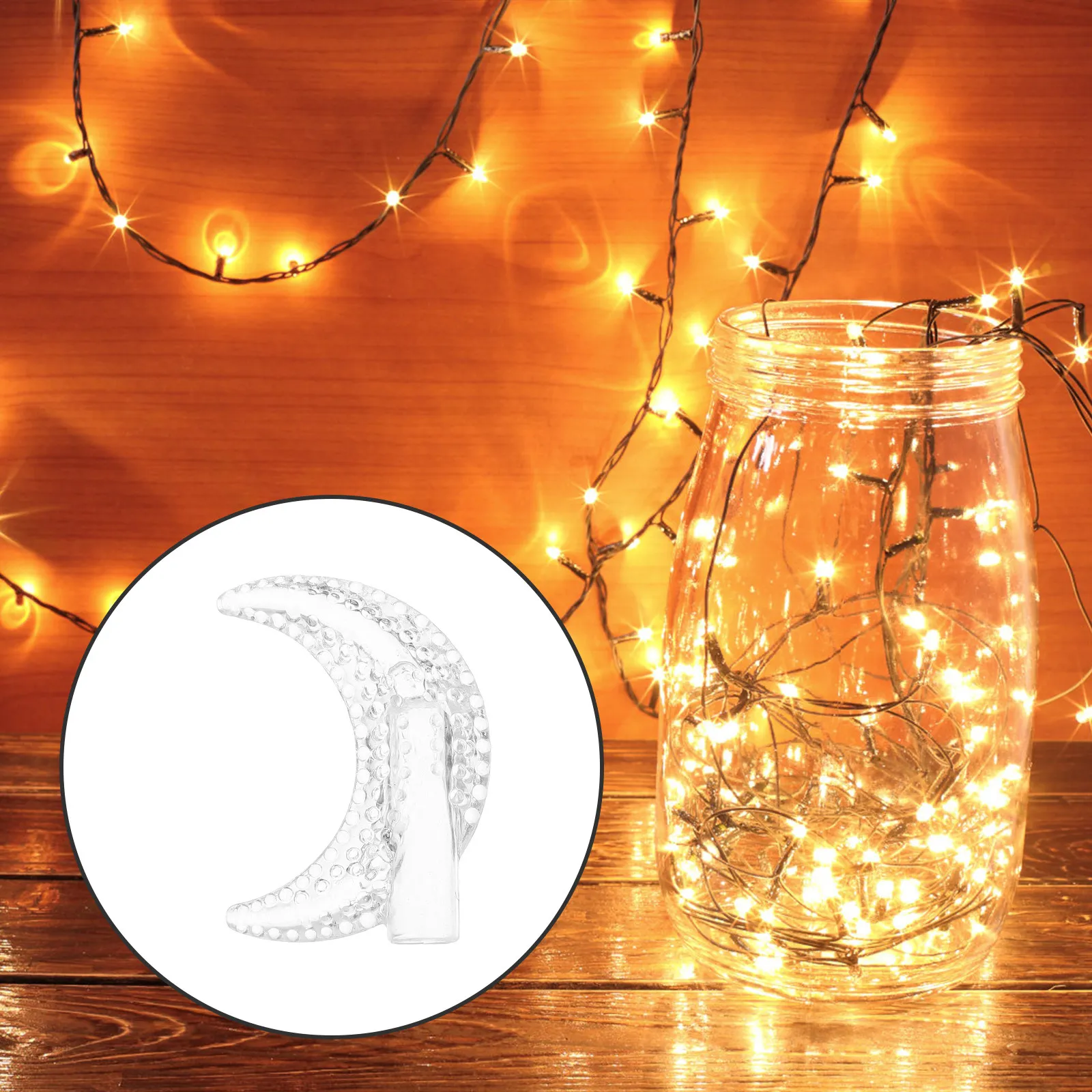 

100Pcs Moon Shaped String Lights Bulb Covers Plastic Light Shade Accessories for Indoor Outdoor Use Wedding Party Decoration