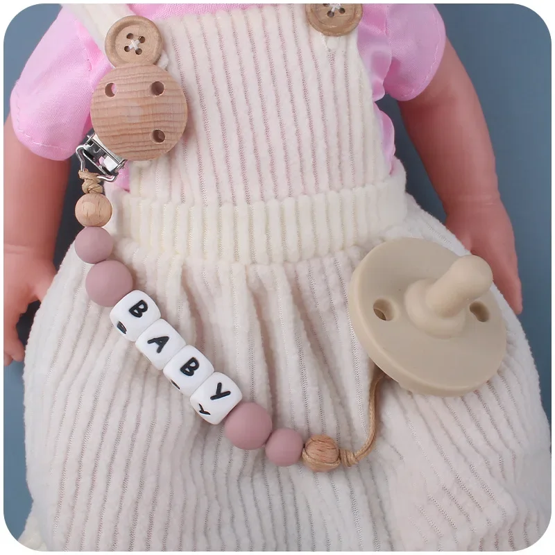 Baby Schnuller Clips Silikon Perlen Säugling Nippel Schnuller Kette Clips Dummy Halter Nippel Clip Anti-drop Kette Zahnen Spielzeug