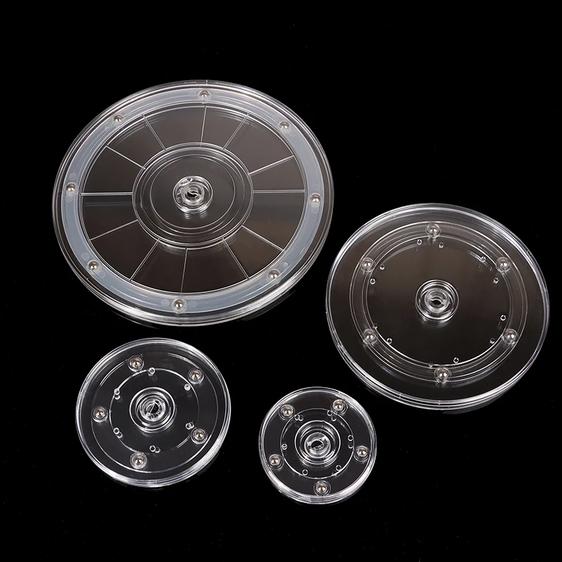 NEW Turntable Transparent Acrylic 360 Rotating Display Stand Round Base Lazy Jewelry Decor Swivel Plates Furniture Hardware
