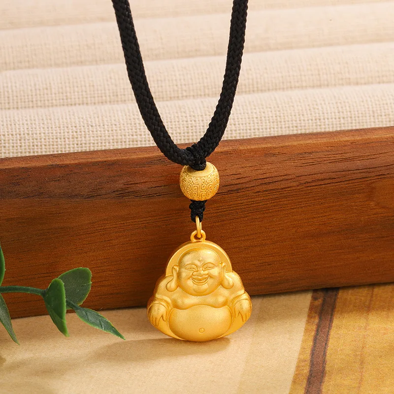 999 Silver Open-Mouth Laughing Maitreya Pendant Necklace Men And Women, New Style Big-Bellied Buddha, An