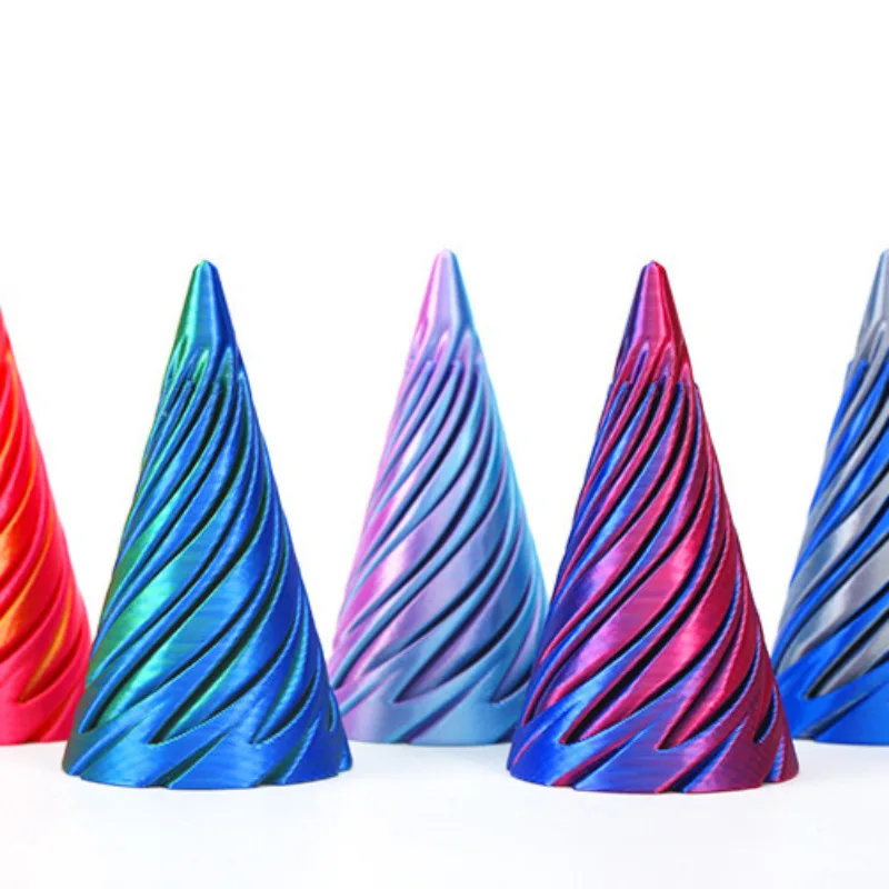 1PC 3D Printed Small Ornaments and Miniature Models, Multi-color Conical Home Ornaments and Decorations