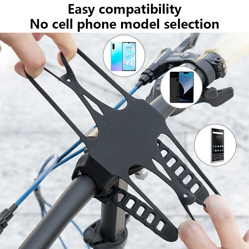 GUB P15 سيليكون حامل هاتف المحمول الطريق الدراجة الجبلية المزدوج حزام حامل هاتف الخليوي السريع مناسبة للعديد من نماذج المقاود T #4