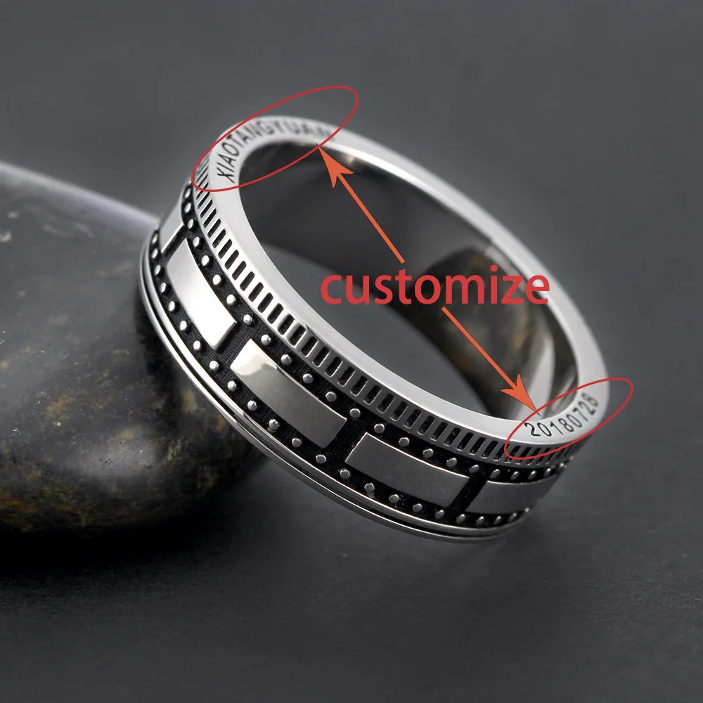 Vintage Camera Film Movie Film Video Old-fashioned Kino Sammlung Cinephile Kamera Rolle Tape Memorial Silver Ring
