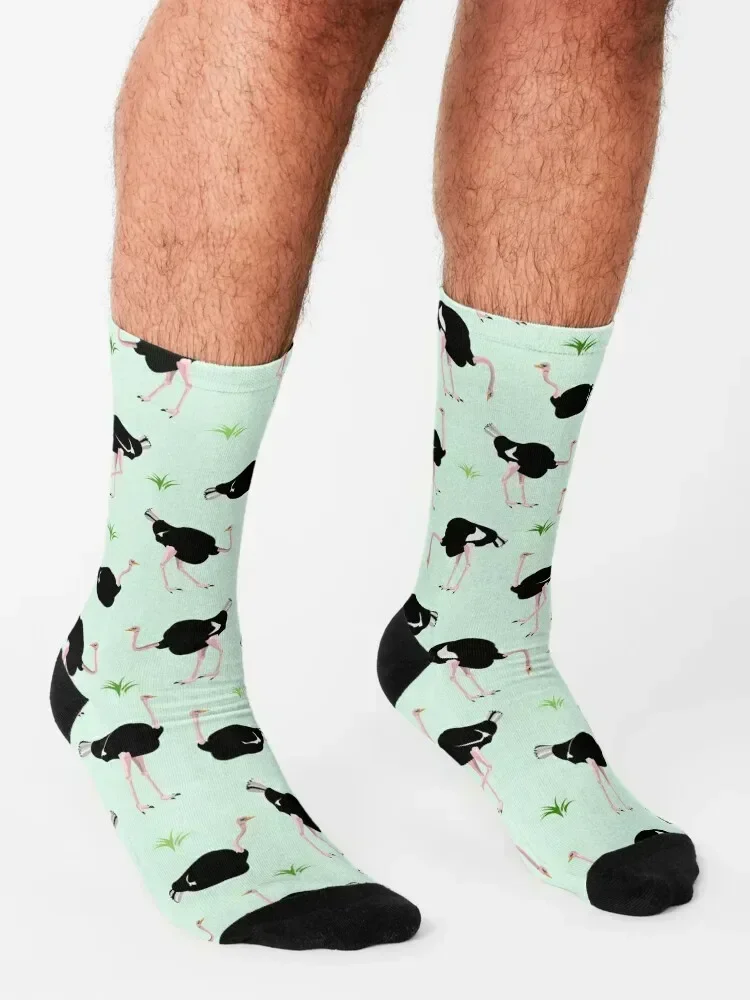 Ostrich Pattern Socks warm winter soccer anti-slip japanese fashion happy Luxury Woman Socks Men's