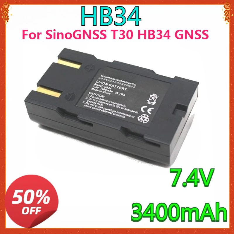 

New High-quality for SinoGNSS T30 HB34 GNSS Capacity Capacity 7.4V 3400mAh Replacement GPS Battery