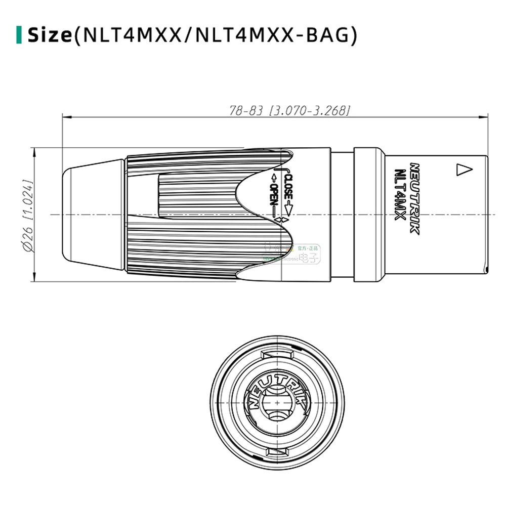 NEUTRIK Metal 4 Pole SpeakON Cable Connector Waterproof NLT4FXX / NLT4MXX-BAG Speaker Plug for Heavy Duty Amplifier-loudspeaker